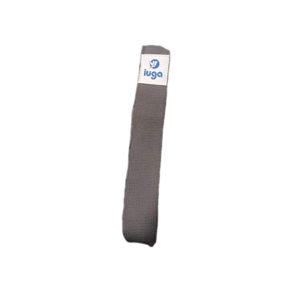 IUGA Yoga Strap Gray Cotton Stretching Belt for Flexibility and Physical Therapy